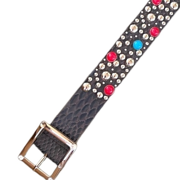 𝅺guess vegan Leather belt, size M, embellished - Picture 1 of 6